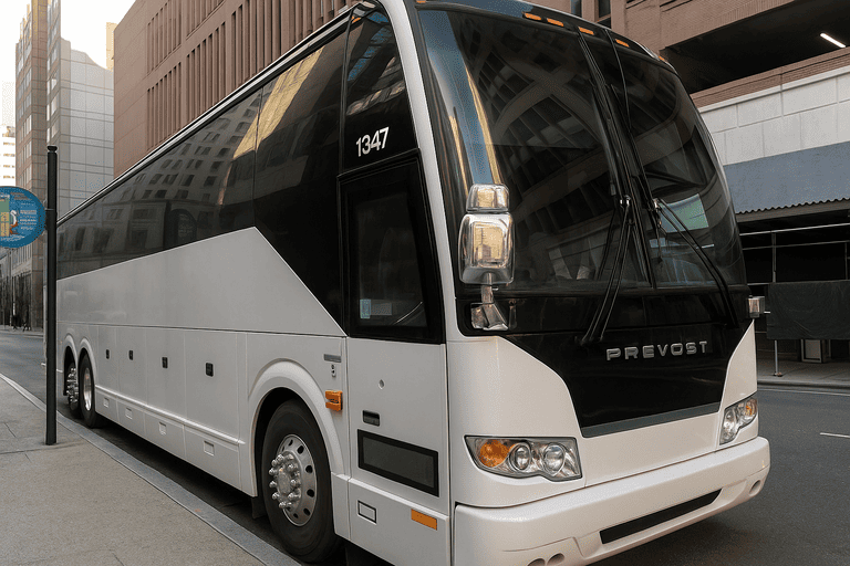 a Redlands Charter Bus coach bus