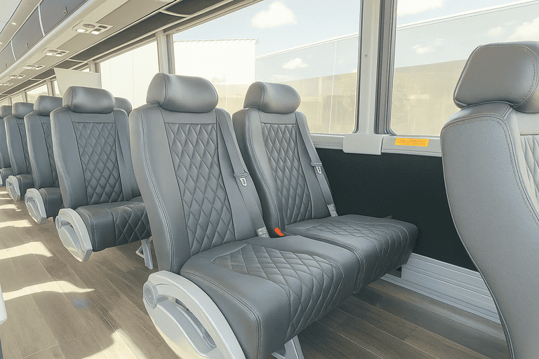 interior of Redlands Charter Bus charter bus